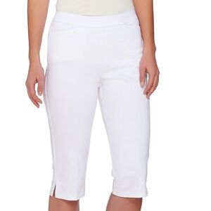 Susan Graver White Cropped Pants Size M